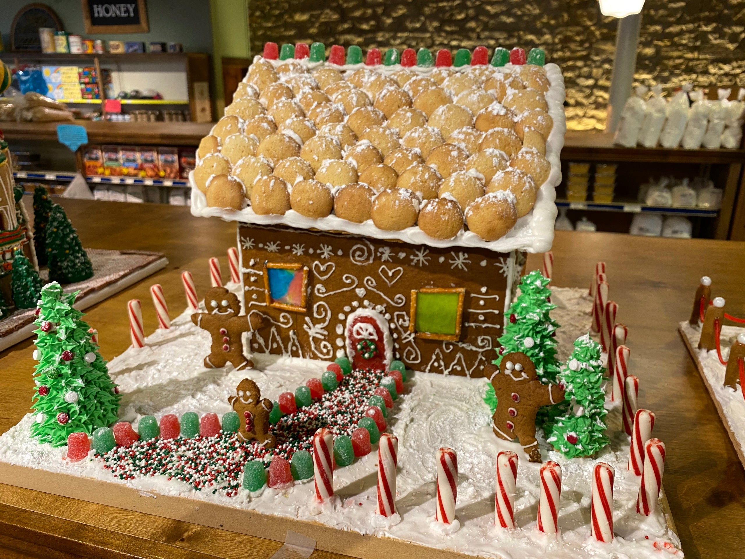 Gingerbread house competition display sugar creek country store